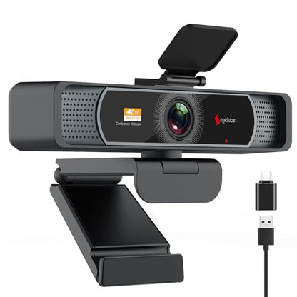 Angetube Wide Angle 4K Webcam for PC, 120° FOV Video Conference Web Camera | PDAF Autofocus, 2 Noise-Cancelling Mics, 1080P@60FPS, Auto Light Correction, USB-A/C, Privacy Cover, for Mac Laptop Desktop - size: PDAF 4K Webcam with Wide Angle