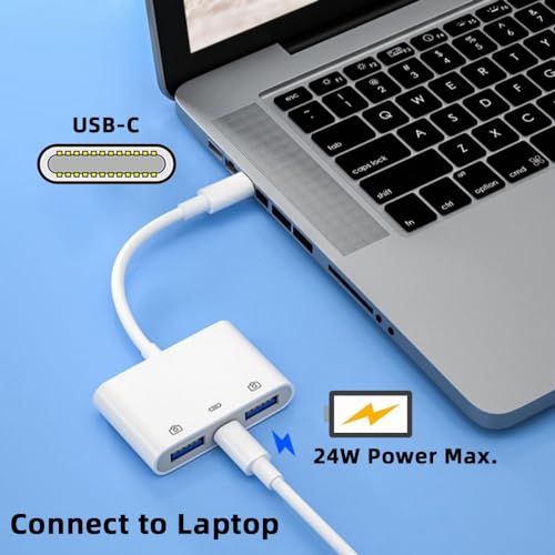 CY Type C USB-C to Dual Type-A USB3.0 Female with PD Power Charge Adapter Compatible with Laptop Tablet Phone - style: USB*2+PD