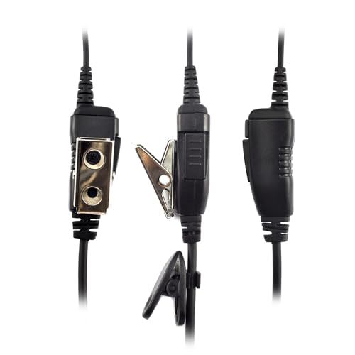 PROMAXPOWER 1-Wire FBI Security Acoustic Clear Tube Earpiece Headset with PTT Mic for Motorola Two-Way Radios PMLN7157A, SL300, SL2600, SL3500e, SL7550, SL7580e, SL1K, TLK100
