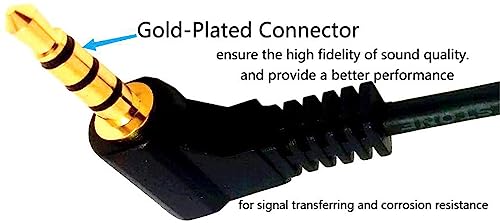 4 Pole 3.5mm 90 Degree Right Angle Audio Male to Female Cable12in