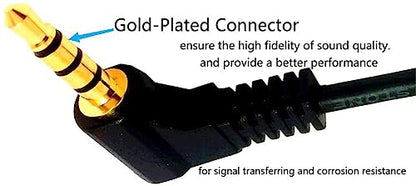 4 Pole 3.5mm 90 Degree Right Angle Audio Male to Female Cable12in