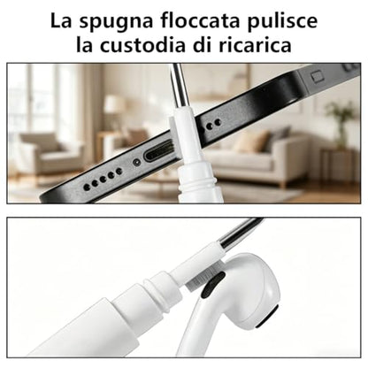2-Pack Cleaning Brush Pen Set for Earbuds and Phones, Plastic Compact Cleaner Tool with Metal Tip (White) - color: White