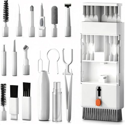 22 in 1 Multifunctional Cleaner Kit for AirPods and Electronic Devices, Keyboard, Laptop for iPad, iPhone, Camera, Earbuds, with Retractable Brush, Keycap Puller, Spray & Microfiber Cloth - size: 22 in 1