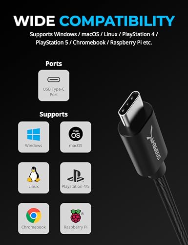 SABRENT USB-C to 3.5mm Audio Jack Active Adapter, 20in (CB-UC35) | Dual-function 3.5mm audio jack (headphone + mic); active adapter; 20-inch cable