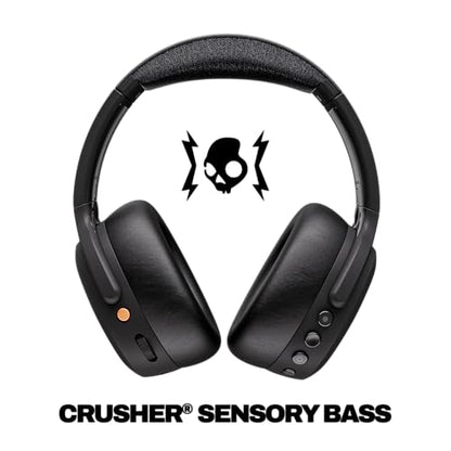 Skullcandy Crusher ANC 2 Noise Cancelling Wireless Headphones - True Black | Multi-Sensory Crusher Bass, Over-Ear Fit, Bluetooth, 60 Hours Battery, Working Out, Gym, Travel, Studying, Music, Gaming - color: True Black