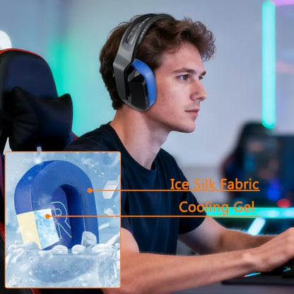 SOULWIT Cooling Gel Earpads Replacement for Logitech G733/G535/G335 Lightspeed Wireless Gaming Headset, Ear Pads Cushions with Comfort Noise Isolation Foam - Blue - color: Blue