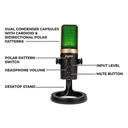 Headliner Roxy Stereo USB mic with Dual Condenser Capsules for Mac, PC, iOS, Android, Gaming, Recording, Streaming and Podcasting - style: Roxy Stereo USB mic