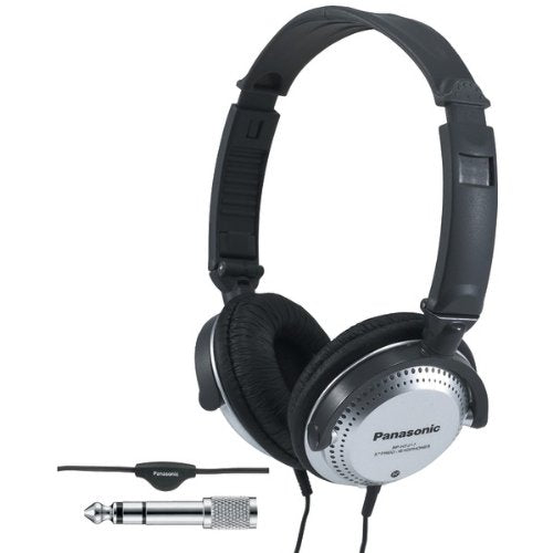 Panasonic Stereo Headphones On Ear Headphones with XBS Port, Integrated Volume Controller and Lightweight Foldable Design - RP-HT227-K (Black & Silver) - size: 36 x 6.7 x 0.5 inches (Pack of 1), style: On Ear - With Volume Control