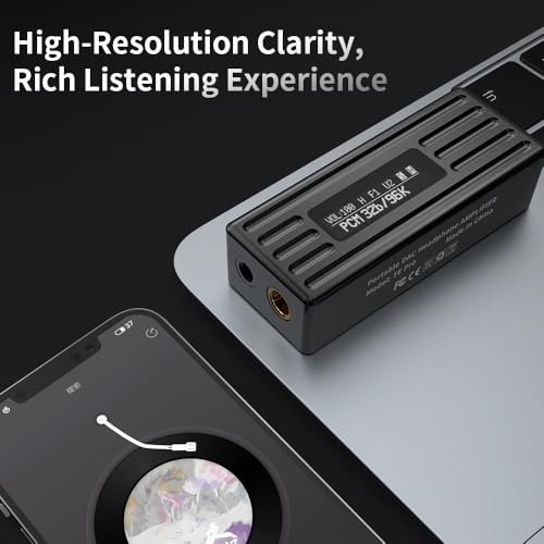 TRN-TE Pro Headphone Amplifier, Portable HiFi USB DAC Amps with 4.4mm and 3.5mm Dual Outputs Supports PCM 768kHz/DSD256 High Resolution Lossless for Smartphones/PC/Laptops