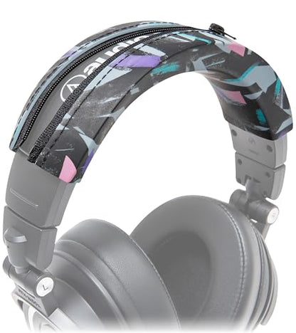 WC BandZ ATH - Upgraded Headband Cover for Audio Technica ATH M50X / M50XBT / M50 / M40X / M40 / M40FS / M30X / M30 / M20X / MSR7 by Wicked Cushions | 90's Black - color: 90's Black