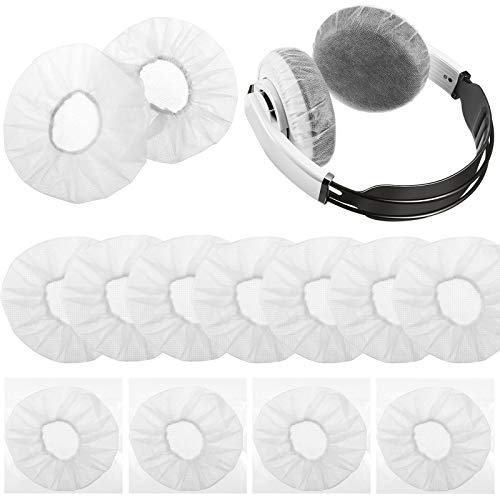 BBTO 200 Pieces Disposable Headphone Ear Cover Non-Woven Sanitary Earpad Covers for Most On Ear Headphones (L, 11 Cm/ 4.3 Inch,White) - color: White, size: L (11 cm)