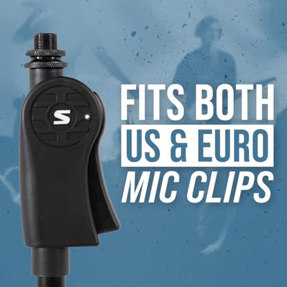 Shure by Gator Deluxe Tripod Mic Stand with Pistol Grip One-Handed Clutch; (SH-TRIPODSTANDDX) - style: Deluxe Clutch