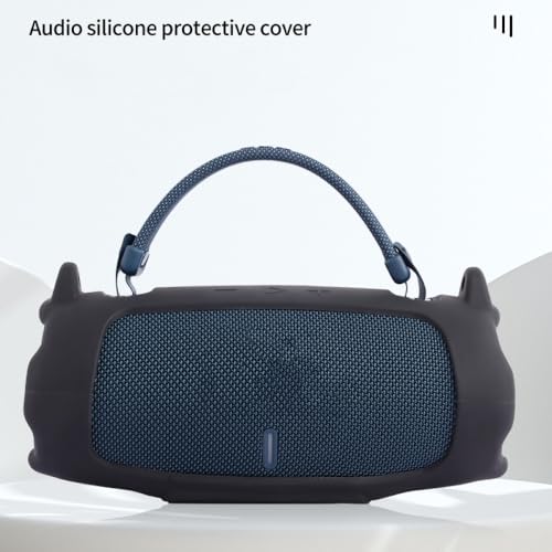 Silicone Protective Case for JBL Charge 6, Soft Skin Cover Sleeve Charge6 Speaker Protector Travel Easy Carrying Case Shell with Adjustable Shoulder Strap and Carabiner (Dark Blue) - color: Dark Blue