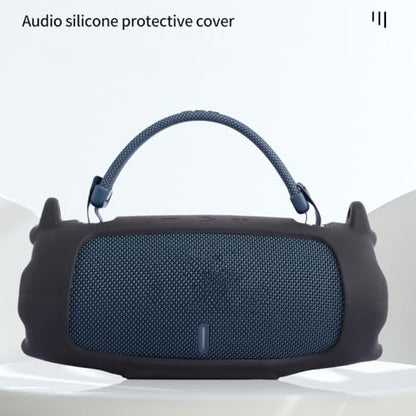 Silicone Protective Case for JBL Charge 6, Soft Skin Cover Sleeve Charge6 Speaker Protector Travel Easy Carrying Case Shell with Adjustable Shoulder Strap and Carabiner (Dark Blue) - color: Dark Blue