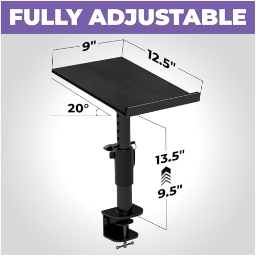 Liquid Stands 스튜디오 모니터 스탠드 - 뮤직 스튜디오 데스크탑 스피커 스탠드 - 2팩 30.5 x 22.9cm(12 x 9인치) 클램프 온 조절 가능한 쇼트 또는 톨 스피커 지원, 음악 부스 데스크 오디오 모니터 스탠드 마운트 틸트 포함