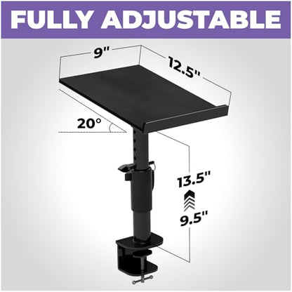 Liquid Stands 스튜디오 모니터 스탠드 - 뮤직 스튜디오 데스크탑 스피커 스탠드 - 2팩 30.5 x 22.9cm(12 x 9인치) 클램프 온 조절 가능한 쇼트 또는 톨 스피커 지원, 음악 부스 데스크 오디오 모니터 스탠드 마운트 틸트 포함