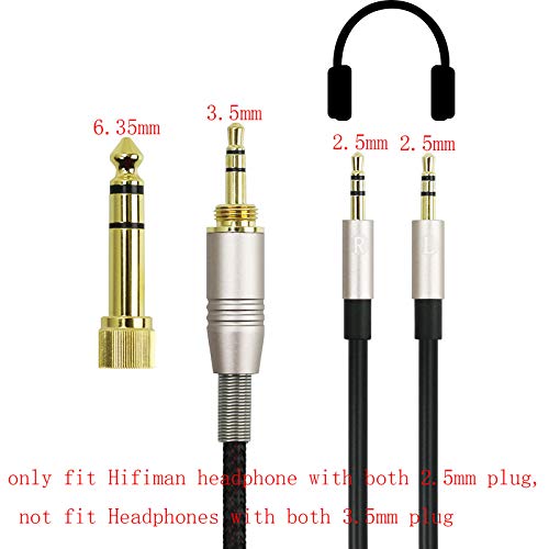 Replacement Cable Compatible with Hifiman HE400S, HE-400I, HE-400i（Dual 2.5mm Port）, HE560, HE-350, HE1000, HE1000 V2 Headphone 3.5mm / 6.35mm to Dual 2.5mm Jack Male Cord 3meter/9ft - size: with Dual 2.5mm male