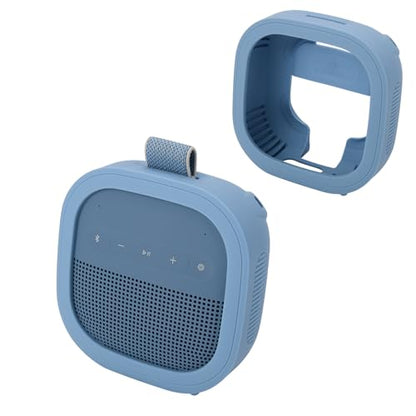 1 Pack Silicone Case for Bose SoundLink Micro 2nd Gen Speaker, Shockproof Protective Skin Cover Sleeve Soft Silicone Cover (Case Only) (Blue) - color: Blue