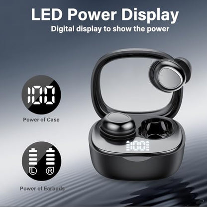 Sleep Ear Buds, New True Wireless Earbuds, Ultra-Mini Bluetooth 5.4 Earbuds for Side Sleepers, 53H Play Hi-Fi Stereo 3D Bass Noise Cancelling Bluetooth headphones, Sleep Mode, IP7 Waterproof Earphones
