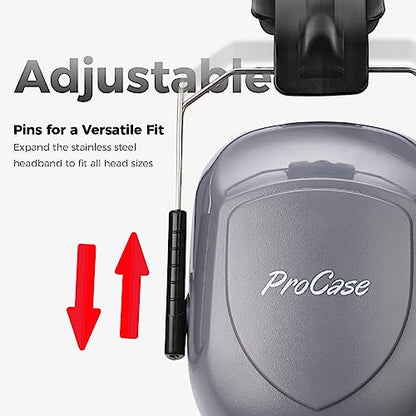 ProCase NRR 28dB Noise Reduction Ear Muffs, Foldable Adjustable Noise Cancelling Headphones - color: 1 - Grey