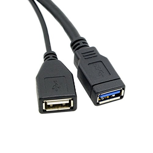 chenyang USB 3.0 Splitter Y Cable USB 1 Male to 2 Female Extra Power Data Extension Cable for 2.5" Mobile Hard Disk - color: 1 Male to 2 Female