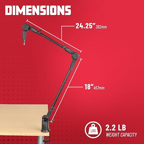 Gator Frameworks Slim Profile Desk-Mounted Mic Stand Boom Arm for Broadcasts, Podcasts, Content Creation, Live Streaming, & Similar Applications (GFWMICBCBM0500) - style: 500 Series