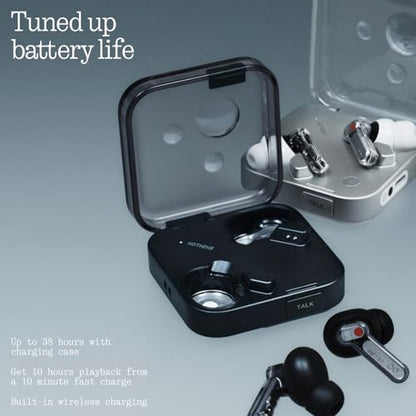 Nothing Ear (3) Wireless Earbuds Super Mic 45dB Hybrid Active Noise Cancelling Bluetooth Headphones Hi-Res 6 Mics, 12mm Dynamic Bass Boost, Dual Connect ANC Sport Ear Buds for iPhone Android, Black - color: Black