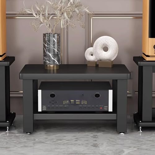 Display Shelf Stand, Small Shelf Stand, Media Stand, Rack Audio Tower Heavy Duty with Non-Slip Footpads 3 Colors 3 Sizes,Black2 Layer - color: Black, size: 2 layer