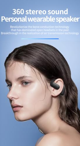 Single Bluetooth Phone Earpiece Earbud One Ear Piece Open Ear Bud Air Bone Conduction Earbuds Earless Out of Ear Headphones Bluetooth 5.4 Wireless Headsets with Microphone Earhook,88 Playtime for work