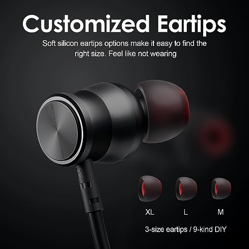 Rythflo Bluetooth Headphones, 150H Playtime Wireless Bluetooth Earbuds w/Mic in-Ear Magnetic Neckband Earphone, IPX7 Sweatproof Deep Bass Headset for Home, Traveling, Outdoor, Business Trips - color: Black
