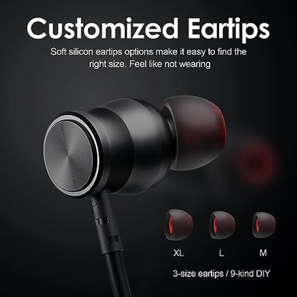Rythflo Bluetooth Headphones, 150H Playtime Wireless Bluetooth Earbuds w/Mic in-Ear Magnetic Neckband Earphone, IPX7 Sweatproof Deep Bass Headset for Home, Traveling, Outdoor, Business Trips - color: Black