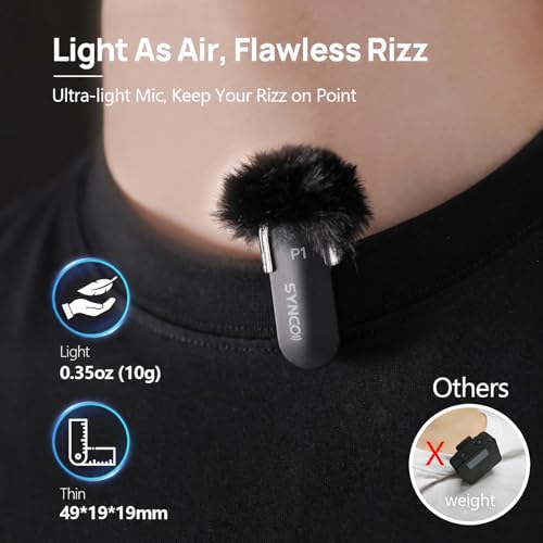 SYNCO Wireless Lavalier Microphone for iPhone, P1XL Professional Lapel Mic for Tiktok, YouTube, Streaming, Vlog Video Recording, Wireless Microphone for iPhone 14/13/12/11/SE... - style: 1 Mic for Lightning