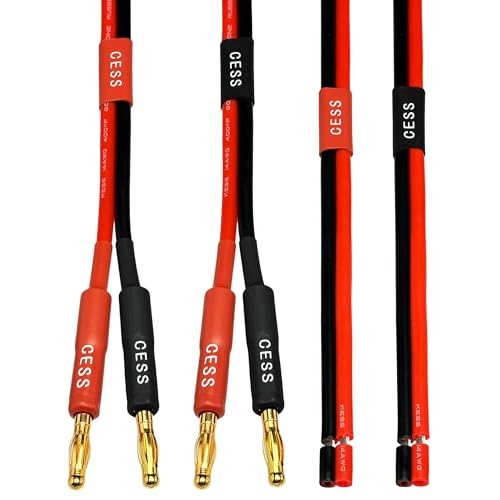 CNCESS Banana Plug to Bare Wire Open End Cable, 14AWG, 2-Pack (6 Feet) - size: 6 Feet