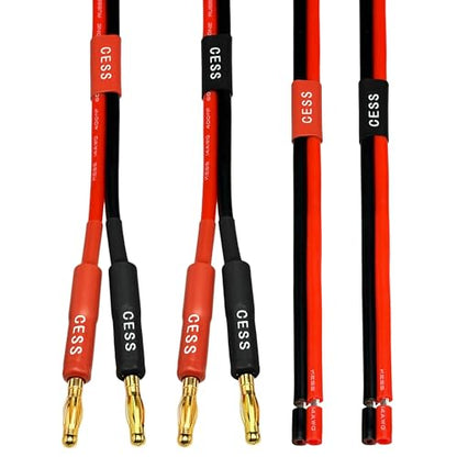 CNCESS Banana Plug to Bare Wire Open End Cable, 14AWG, 2-Pack (6 Feet) - size: 6 Feet