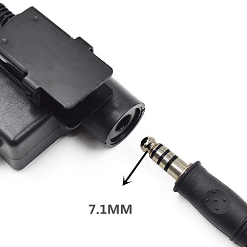 U94 PTT Cable Plug Headset Adapter Tactical Push to Talk Connector 7.0mm | Compatible with Baofeng Radio BF-F8HP BF-F9 UV-82 UV-82HP UV-82C UV-5R UV-5R+ UV-5R Mini UV-5RA UV-5RB UV-5RC UV-5RD UV-5RE
