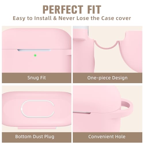 Hamile Compatible with AirPods Pro Case Protective Silicone Airpod Case Shockproof Cover Skin for Apple Airpod Pro 2019 Charging Case, with Keychain Pastel Pink - color: 4-Light Pink