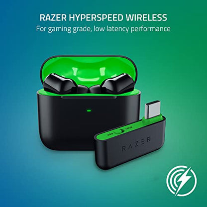 Razer Hammerhead HyperSpeed Wireless Multi-Platform Gaming Earbuds for Xbox Series X|S, Xbox One, PC, Mobile: ANC - Noise Cancelling Mic - Bluetooth 5.2 - RGB Chroma - 30 Hr Battery - style: Xbox