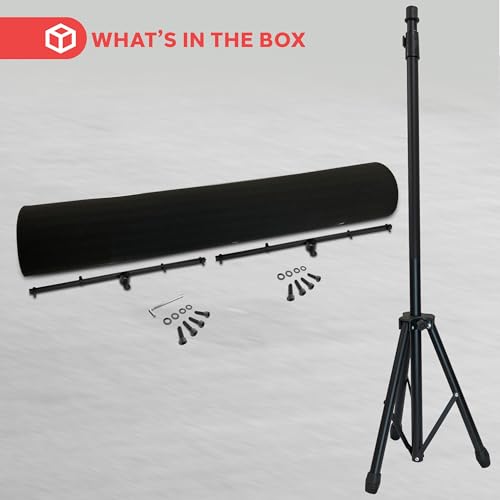 Pyle Microphone Isolation Panel with Height Adjustable Tripod Stand - High Density 2" Thick Foam Sound Dampening Wall - Foldable & Portable Mic Shield for Podcasts, Singing, Recording, Broadcasting - size: 1-Pack
