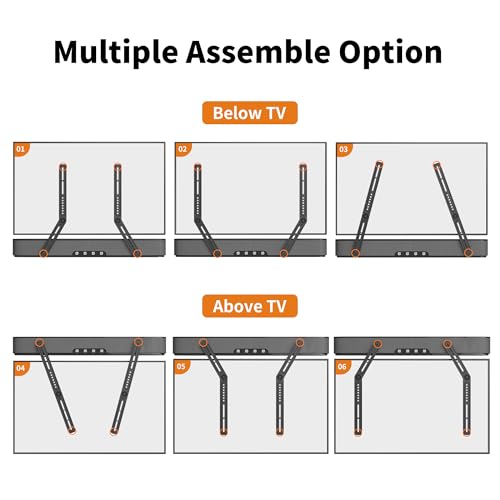 XINLEI Universal Sound Bar Mounts with Detachable Long Extension Plates Fits Most 23 to 65 Inch TVs Soundbar TV Mount Bracket Above or Under TV, up to 22 lbs SBR303 - color: SBR303