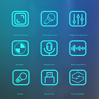 Mini Sound Changer Voice Changer, 1 Click Voice Beauty Live Sound Changer with Professional K Song Mode, Live Sound Changer for Android OS Live Streaming Karaoke