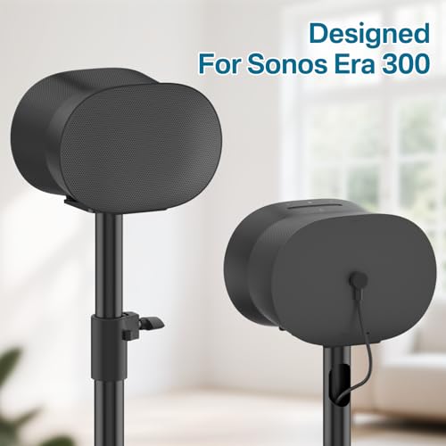Heavy Duty Speaker Stand for Sonos Era 300 Stand, Adjustable Height 33"-42" for Sonos Era 300 Floor Stand with Cable Management Hold up to 30 Lbs for Sonos Era 300 Speaker, 1 Pack - size: Floor Stand-1 Pack