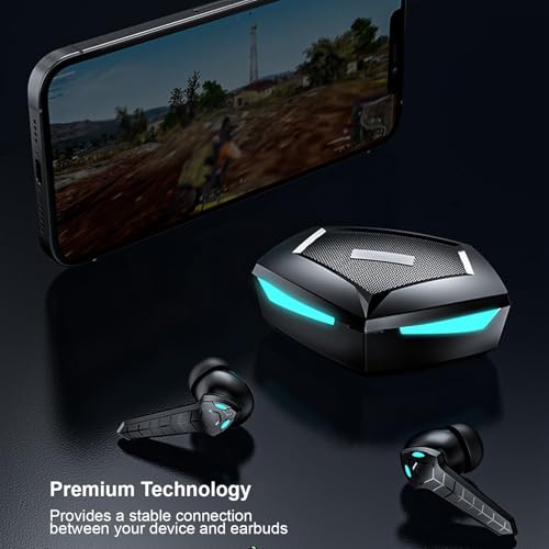 Low Latency Bluetooth Gaming Earbuds 45ms Dual Modes Wireless Earphone Stereo Sound with Built in Mic for Phone Laptop PC, 13mm Driver, 8H Battery (Black) - color: Black