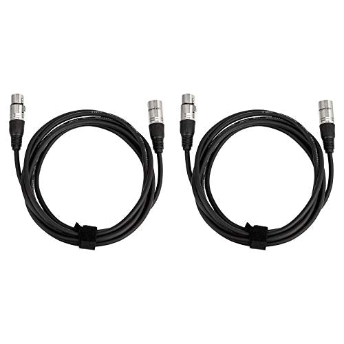 Amazon Basics 2-Pack XLR Male to Female Microphone Cable for Recording Studio, Speaker or PA System, Shielded, All Copper Conductors, 6MM PVC Jacket, 10 Foot, Black - size: 10 Feet, style: 2-Pack