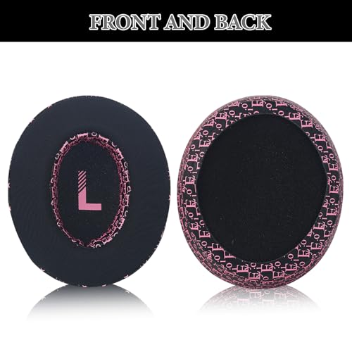 Aiivioll WH-CH710N Ear Pads Compatible with Sony WH-CH700N, WH-CH710N, WH-CH720N, ZX770BN Headphones Earpads with Ice Silk Cloth Ice Feel Gel and Memory Foam Ear Cushions (Black Pink/Print) - color: Black Pink/Print