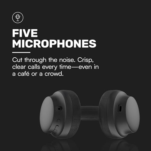 Raycon Essential Bluetooth Headphones - Over The Ear, Active Noise Cancelling Wireless Headphones + Awareness Mode, Bluetooth Headset with Mic, 50 Hours of Battery Life (Blue) - color: Blue