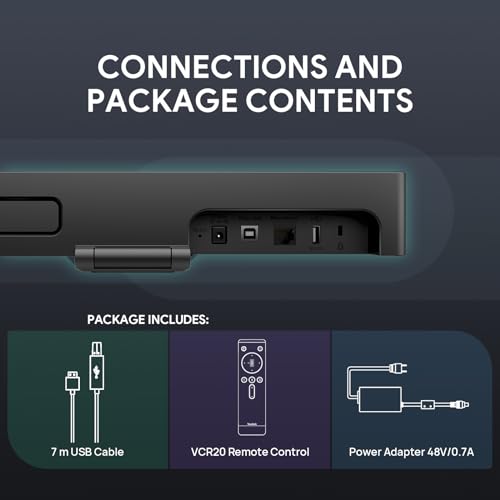 Yealink 4K Video Conference Camera System for PC, Huddle Room, Teams & Zoom | All-in-One UVC34 Webcam with 8 Microphones & Speaker, 120° Wide Angle, AI Auto Framing, Plug & Play Conference Meeting Bar - style: NO.1 UVC34 (without system)