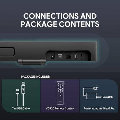 Yealink 4K Video Conference Camera System for PC, Huddle Room, Teams & Zoom | All-in-One UVC34 Webcam with 8 Microphones & Speaker, 120° Wide Angle, AI Auto Framing, Plug & Play Conference Meeting Bar - style: NO.1 UVC34 (without system)