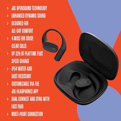 JBL Sense Lite Open Ear Earbuds, True Wireless, Ear Hook Fit - Purple | Water Resistant Sports And Workout Headphones, Up To 8 Hrs Playtime, Clear Calls With Noise Reduction - color: Purple