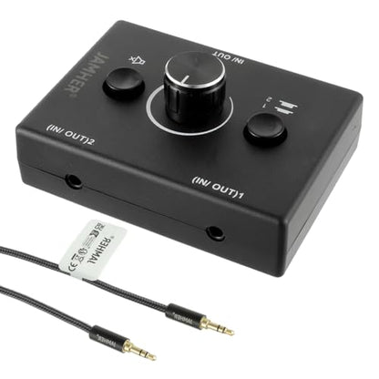 2 Ports 3.5mm Stereo Audio Switch Audio Switcher Passive Speaker Headphone Manual Selector Splitter Box Audio Sharing for CD Player LaptopHeadphone with 0.5M Audio Cable(1in-2out/2in-1out) - size: 2 Port