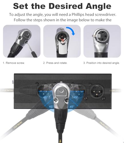 2Ft Right Angle 3Pin XLR Female to Dual 3Pin XLR Male Y Splitter 1 Female to 2 Male Audiao Cable, Mixer, Microphone,Amplifier Y Splitter Cable - color: Right Angle XLR 1 Female to 2 Male, size: 2Ft*1Pack